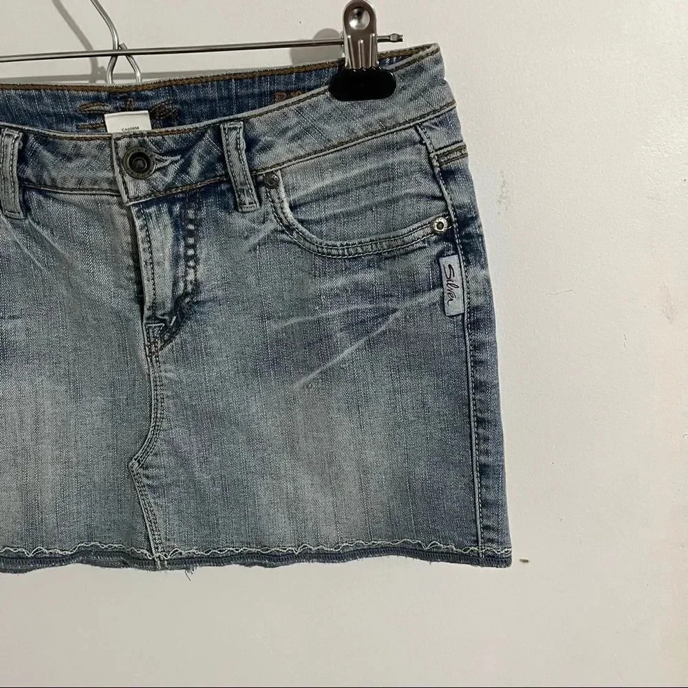 Silver Ravi embroidered mini skirt Size 27 - Picture 4 of 12